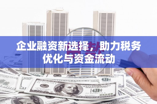 冕宁企业融资新选择，助力税务优化与资金流动