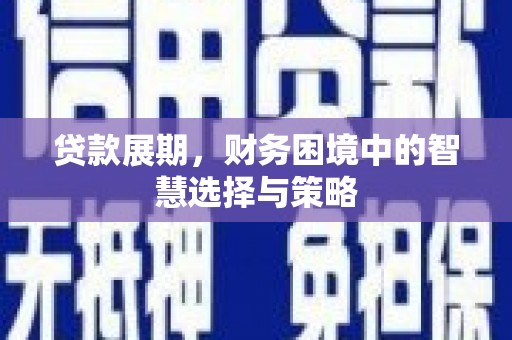 冕宁贷款展期，财务困境中的智慧选择与策略
