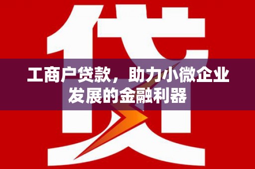 冕宁工商户贷款，助力小微企业发展的金融利器