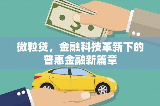 冕宁微粒贷，金融科技革新下的普惠金融新篇章