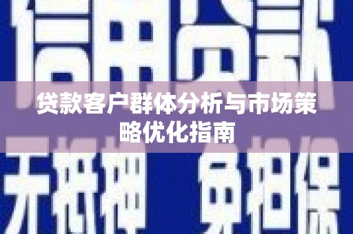 冕宁贷款客户群体分析与市场策略优化指南