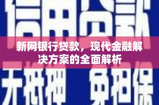 冕宁新网银行贷款，现代金融解决方案的全面解析