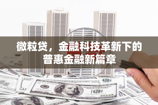 冕宁微粒贷，金融科技革新下的普惠金融新篇章