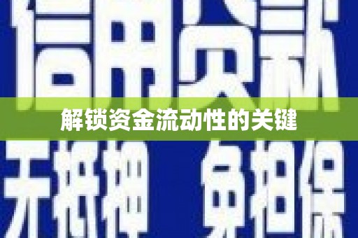 冕宁解锁资金流动性的关键