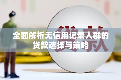 冕宁全面解析无信用记录人群的贷款选择与策略