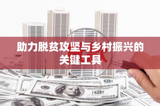 冕宁助力脱贫攻坚与乡村振兴的关键工具