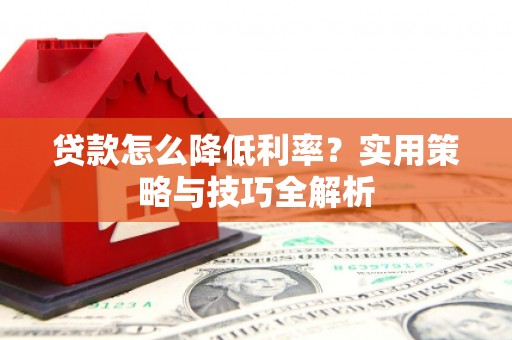 冕宁贷款怎么降低利率？实用策略与技巧全解析